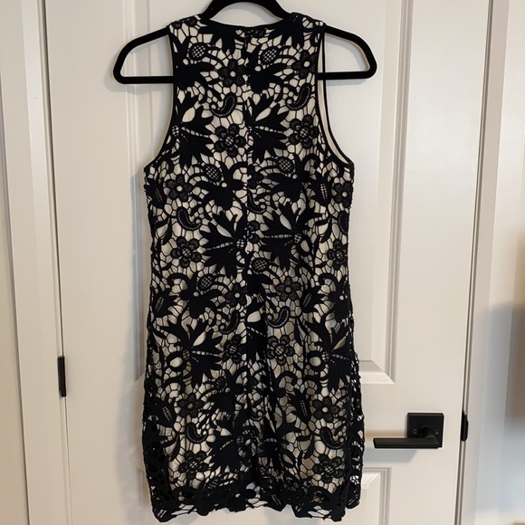 Banana Republic Black Lace & Cream Shift Dress - Picture 2 of 6